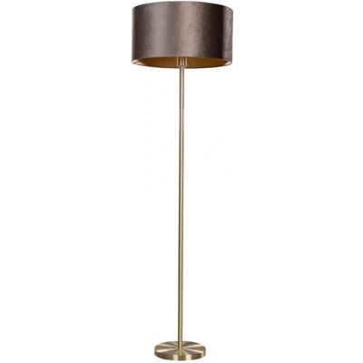 QAZQA Simplo - Lámpara de pie - latón - pantalla terciopelo - 50 cm QAZQA Simplo - Lámpara de pie - latón - pantalla terciopelo - 50 cm