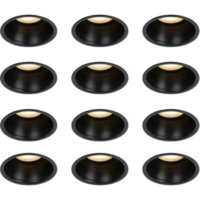 Qazqa Conjunto Moderno de 12 focos empotrables negros GU10 - Iluminación Qazqa Conjunto Moderno de 12 focos empotrables negros GU10 - Iluminación