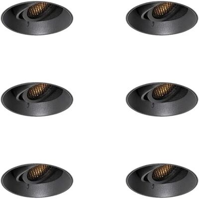 QAZQA - Oneon Honey - Negro - 6x GU10 - Foco empotrable QAZQA - Oneon Honey - Negro - 6x GU10 - Foco empotrable