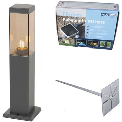 QAZQA - Malios - Dunkelgrau - 45 cm - Outdoor lamp QAZQA - Malios - Dunkelgrau - 45 cm - Outdoor lamp