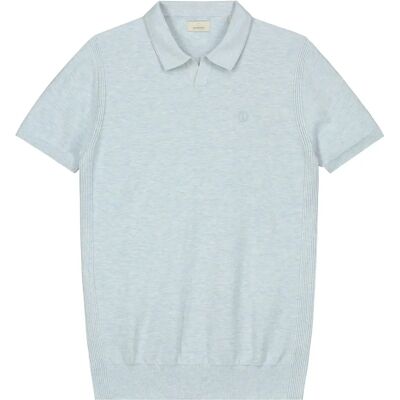 Dstrezzed Blauw Melange Slim-Fit Polo - Polo Shirt Dstrezzed Blauw Melange Slim-Fit Polo - Polo Shirt