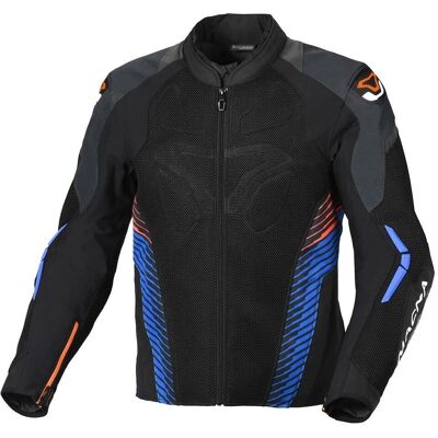 Macna Novic Wasserdichte Motorrad-Textiljacke - Schwarz Blau Orange - 2XL Macna Novic Wasserdichte Motorrad-Textiljacke - Schwarz Blau Orange - 2XL