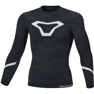 Base Layer Estivo Macna - Maglia Funzionale a Maniche Lunghe - Nero Grigio Base Layer Estivo Macna - Maglia Funzionale a Maniche Lunghe - Nero Grigio