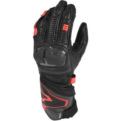 Guantes de Moto Macna Thandor Negro Rojo Cuero - Guantes de Motociclista Guantes de Moto Macna Thandor Negro Rojo Cuero - Guantes de Motociclista