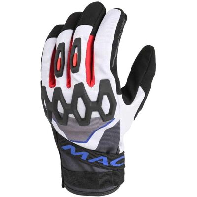 Macna Zairon Motorrad Handschuhe - Schwarz Weiss Rot Blau - 2XL Macna Zairon Motorrad Handschuhe - Schwarz Weiss Rot Blau - 2XL