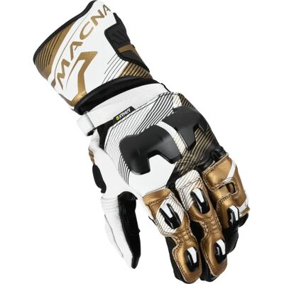 Gants Macna Powertrack 2.0 - Noir Blanc Or - Gants de moto sport - Publicité Gants Macna Powertrack 2.0 - Noir Blanc Or - Gants de moto sport - Publicité