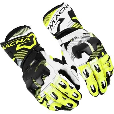 Guanti Moto Macna Powertrack 2.0 - Nero Giallo Bianco XL Guanti Moto Macna Powertrack 2.0 - Nero Giallo Bianco XL