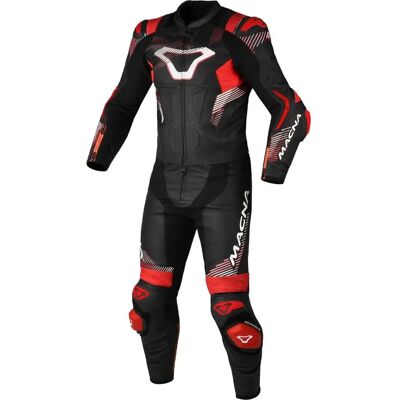 Macna Armadyl Leder Motorradanzug - Herren, Schwarz-Rot, Größe 54 Macna Armadyl Leder Motorradanzug - Herren, Schwarz-Rot, Größe 54