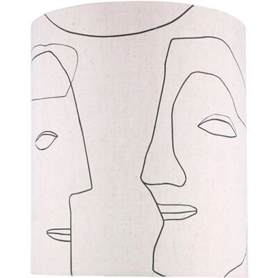 Pantalla de lino con caras - Decoración luminosa Pantalla de lino con caras - Decoración luminosa