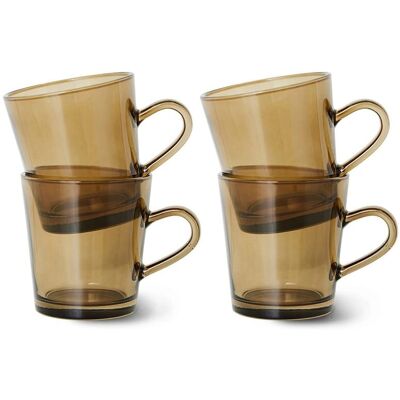HKliving Tazze da caffè 70's - Set da 4, marrone terra - Tazze da caffè HKliving Tazze da caffè 70's - Set da 4, marrone terra - Tazze da caffè