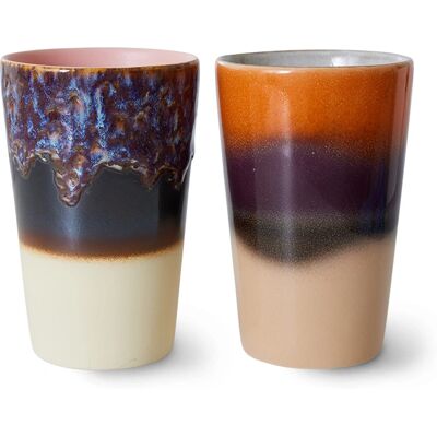 HKliving Tasses en céramique Crépuscule 2 pièces Style rétro 70's - Publicité HKliving Tasses en céramique Crépuscule 2 pièces Style rétro 70's - Publicité