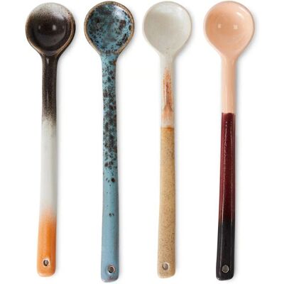 HKLIVING Ensemble de 4 cuillères en céramique peintes à la main - Ustensiles de cuisine - Publicité HKLIVING Ensemble de 4 cuillères en céramique peintes à la main - Ustensiles de cuisine - Publicité
