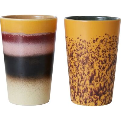 Tasse à thé HKliving 70's - plage - lot de 2 - Publicité Tasse à thé HKliving 70's - plage - lot de 2 - Publicité