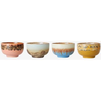 HKliving Seabreeze Ciotole in Ceramica Anni 70 - Set da 4 HKliving Seabreeze Ciotole in Ceramica Anni 70 - Set da 4