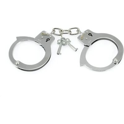 Manette di polizia in metallo Rimba - Argento - Regolabili per bondage Manette di polizia in metallo Rimba - Argento - Regolabili per bondage