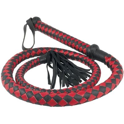 Fouet en Cuir Noir et Rouge Rimba - 90cm - Fouet Fouet en Cuir Noir et Rouge Rimba - 90cm - Fouet