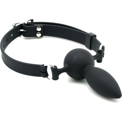 Rimba Morsetto - Dildo conico, Regolabile, Nero - Mouth gag Rimba Morsetto - Dildo conico, Regolabile, Nero - Mouth gag