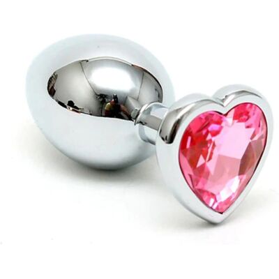 Bondage Play Acero Inoxidable Corazón Cristal Rosa - Plug Anal Bondage Play Acero Inoxidable Corazón Cristal Rosa - Plug Anal