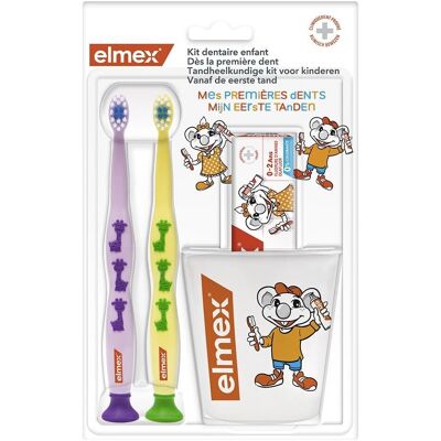 Kit Dentaire Enfant Elmex - Brosses, Dentifrice, Gobelet - Publicité Kit Dentaire Enfant Elmex - Brosses, Dentifrice, Gobelet - Publicité