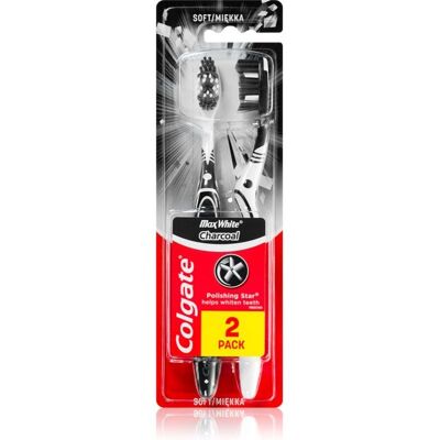 Colgate Max White Charcoal Zahnbürste - Weich - 2 St. Colgate Max White Charcoal Zahnbürste - Weich - 2 St.