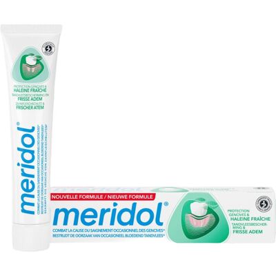 Meridol Dentifrice - Gencives & Haleine Fraîche - 75ml - Publicité Meridol Dentifrice - Gencives & Haleine Fraîche - 75ml - Publicité
