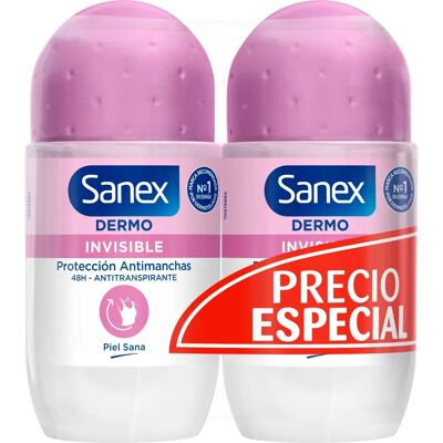 Sanex Dermo Invisible Roll-On Deodorant Duo 2 x 50ml Sanex Dermo Invisible Roll-On Deodorant Duo 2 x 50ml