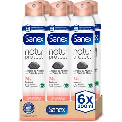 Sanex Sensible Haut Spray Deodorant - 24h Alum Steine Sanex Sensible Haut Spray Deodorant - 24h Alum Steine