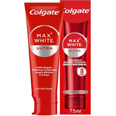 Colgate Max White Ultra Active Foam Pasta de dientes blanqueadora - 75ml Colgate Max White Ultra Active Foam Pasta de dientes blanqueadora - 75ml