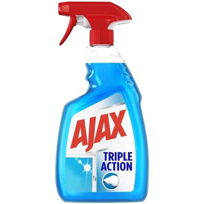 Nettoyant vitres Ajax Triple Action bleu - 750ml - Publicité Nettoyant vitres Ajax Triple Action bleu - 750ml - Publicité