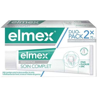 Dentifrice Elmex Sensitive Plus Soin Complet - Protection & Blancheur - Publicité Dentifrice Elmex Sensitive Plus Soin Complet - Protection & Blancheur - Publicité