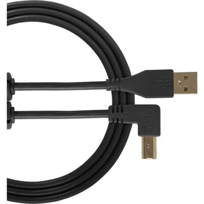 UDG Ultimate Audio Cable USB 2.0 A-B Black Angled - Audio Cable for DJs UDG Ultimate Audio Cable USB 2.0 A-B Black Angled - Audio Cable for DJs