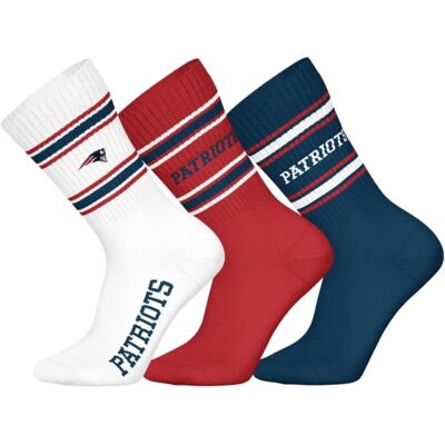 Barefoot NFL Unisex Crew Socken - Patriots 3er Pack Multi 39-43 Barefoot NFL Unisex Crew Socken - Patriots 3er Pack Multi 39-43