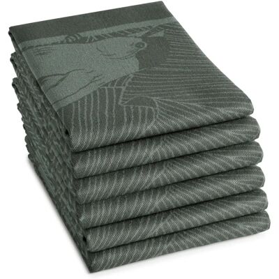 Set van 6 Birdy Green Keukendoeken - Theedoek Set van 6 Birdy Green Keukendoeken - Theedoek