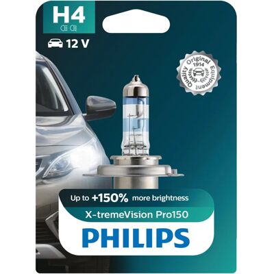 Philips X-tremeVision Plus H4 55W 12V (12342XVPB1) Philips X-tremeVision Plus H4 55W 12V (12342XVPB1)
