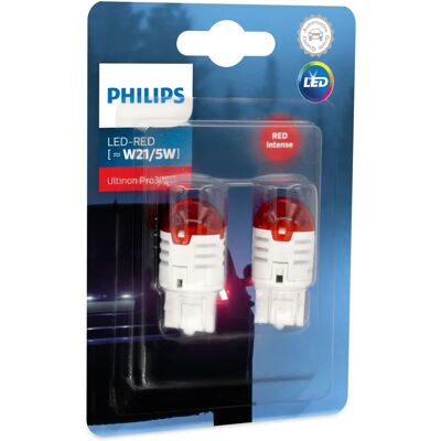 Philips W21/5W LED - Rouge - Publicité Philips W21/5W LED - Rouge - Publicité