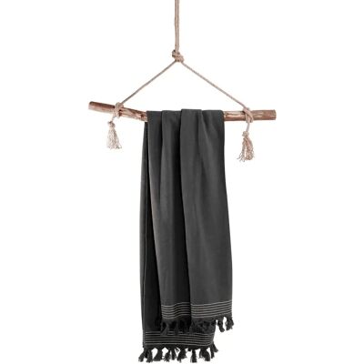 Walra Hamamdoek Zacht Katoen - 100x180 cm - Antraciet - Handdoek Walra Hamamdoek Zacht Katoen - 100x180 cm - Antraciet - Handdoek