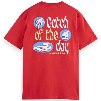 T-shirt Artistico Rosso Scotch & Soda - Abbigliamento Casual T-shirt Artistico Rosso Scotch & Soda - Abbigliamento Casual