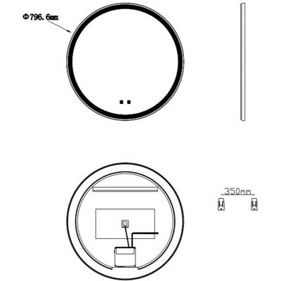 pianura Mia LED-Spiegel - 80cm - Antibeschlag pianura Mia LED-Spiegel - 80cm - Antibeschlag