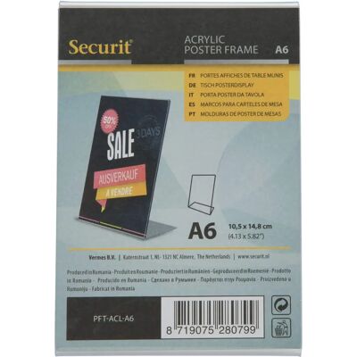 Cadre en Acrylique Securit A6 en Forme de L - Cadre Photo Cadre en Acrylique Securit A6 en Forme de L - Cadre Photo