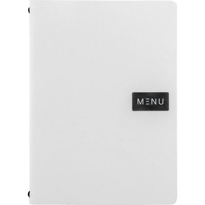 Securit Eco Leather Raw A4 Menu Cover - White - Eco-Friendly Securit Eco Leather Raw A4 Menu Cover - White - Eco-Friendly