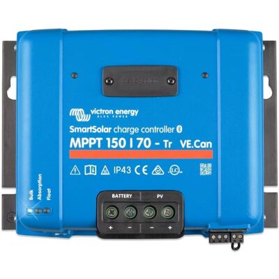Contrôleur de charge solaire SmartSolar MPPT 150/70-Tr de Victron Energy - Bleu Contrôleur de charge solaire SmartSolar MPPT 150/70-Tr de Victron Energy - Bleu
