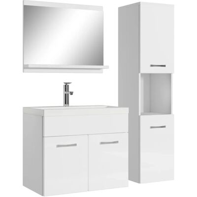 Ensemble salle de bain Montreal 60cm - Fronts blanches brillantes - Publicité Ensemble salle de bain Montreal 60cm - Fronts blanches brillantes - Publicité