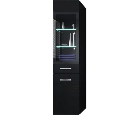 BADPLAATS Armoire de bain Rio 30x30x131cm Noir Brillant - Armoire latérale - Publicité BADPLAATS Armoire de bain Rio 30x30x131cm Noir Brillant - Armoire latérale - Publicité