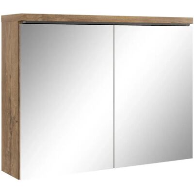 BADPLAATS Badezimmerschrank mit Spiegel Paso 80x60cm - Rovere Marrone BADPLAATS Badezimmerschrank mit Spiegel Paso 80x60cm - Rovere Marrone