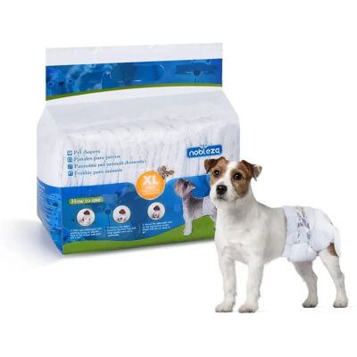 Pannolini per cani Nobleza XL - 12 pezzi, Regolabili, Antifuga Pannolini per cani Nobleza XL - 12 pezzi, Regolabili, Antifuga