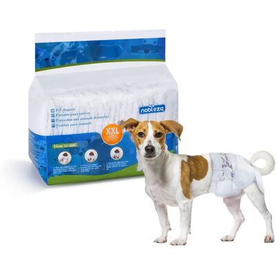 Pannolini Nobleza XXL per cani - Assorbenti, regolabili, 12 pezzi Pannolini Nobleza XXL per cani - Assorbenti, regolabili, 12 pezzi