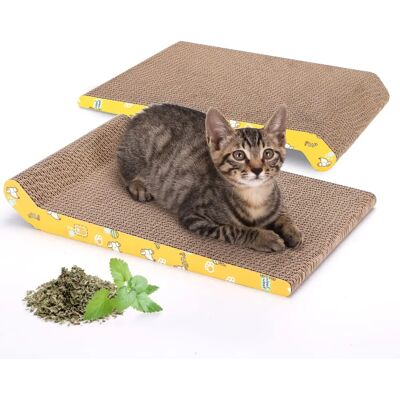 Nobleza - Râpe en carton 2 pièces - 40x25 cm - Double face - Grattoir pour chats - Publicité Nobleza - Râpe en carton 2 pièces - 40x25 cm - Double face - Grattoir pour chats - Publicité