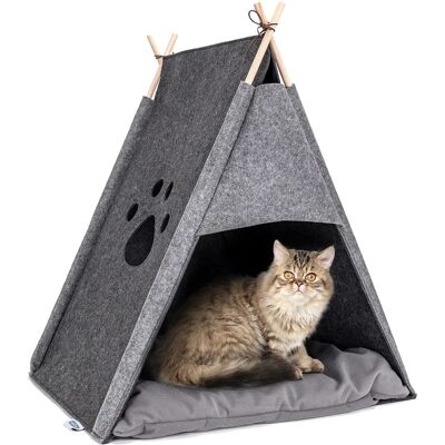 Nobleza Tienda para Gatos y Perros - Gris Fieltro L59xw50xh70cm Nobleza Tienda para Gatos y Perros - Gris Fieltro L59xw50xh70cm