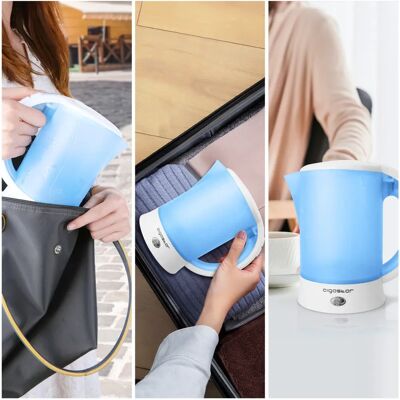 Hervidor de agua eléctrico Aigostar - Azul - 0,6L - Hervidor de viaje Hervidor de agua eléctrico Aigostar - Azul - 0,6L - Hervidor de viaje