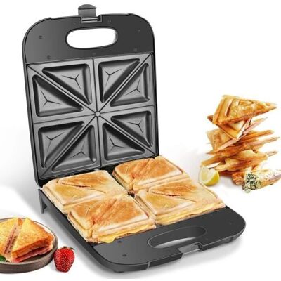 Aigostar Dylan Sandwichera - 4 Sándwiches, 1400W, Antiadherente, Control de Temperatura - Electrodoméstico Aigostar Dylan Sandwichera - 4 Sándwiches, 1400W, Antiadherente, Control de Temperatura - Electrodoméstico